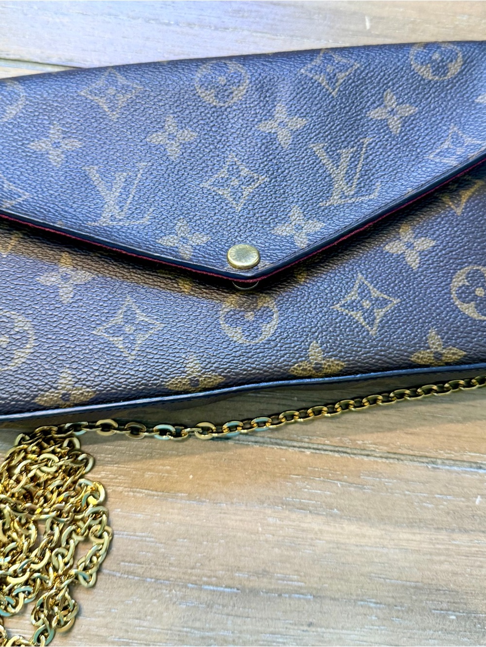 Louis Vuitton Monogram Envelope Wallet with Red Card Holder - Picture 2 of 8